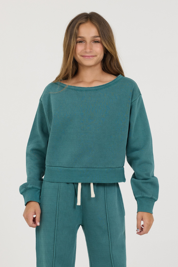 Kids Teal Off Shoulder