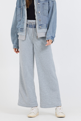 Washed Denim Fleece Pants