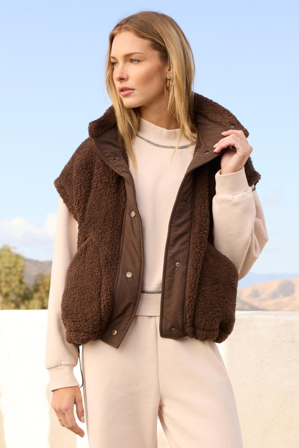 Brown Shearling Vest