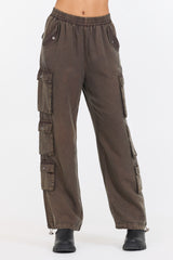 Brown Tencel Cargo Pant