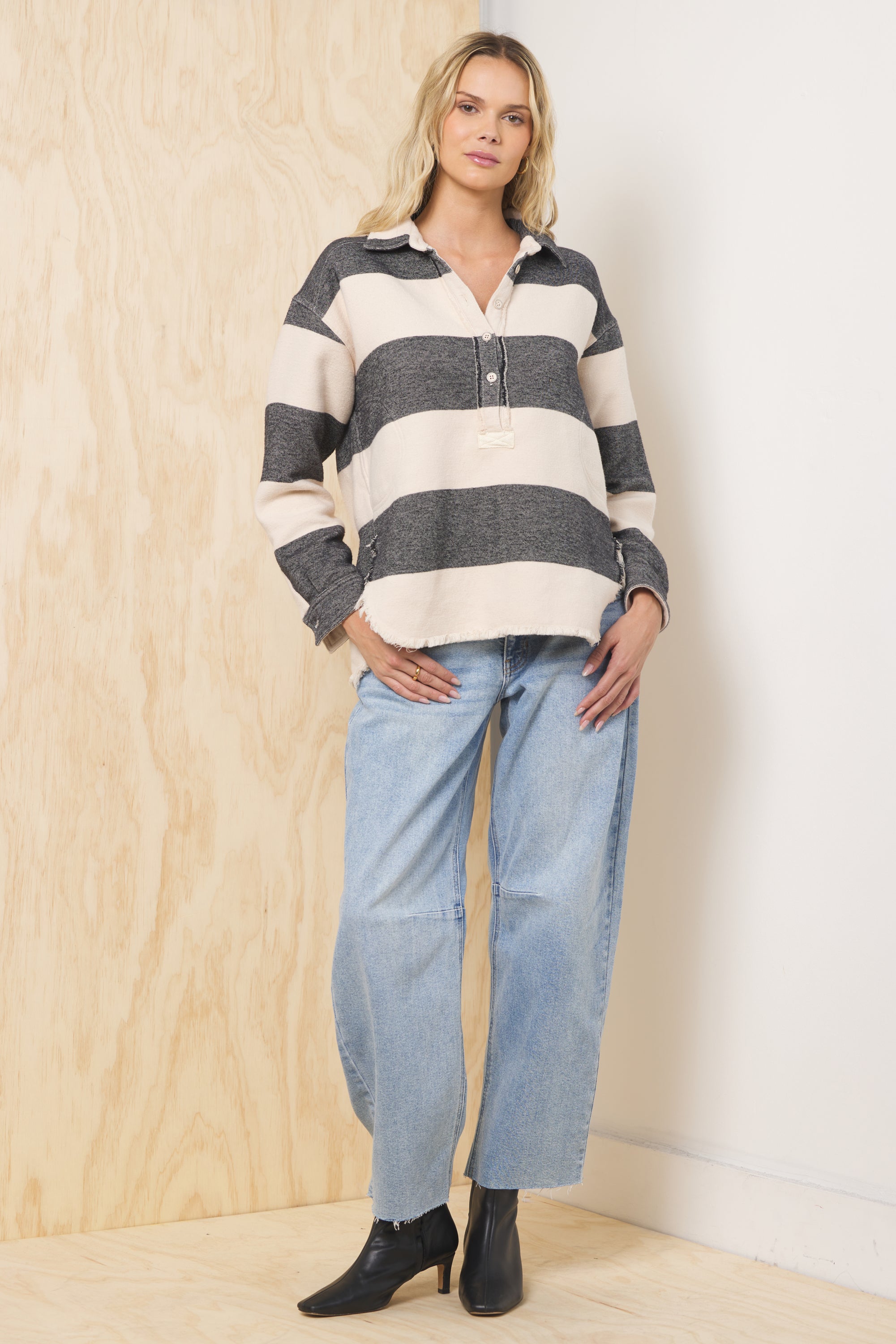 Buffalo Stripe Quarter Button Up