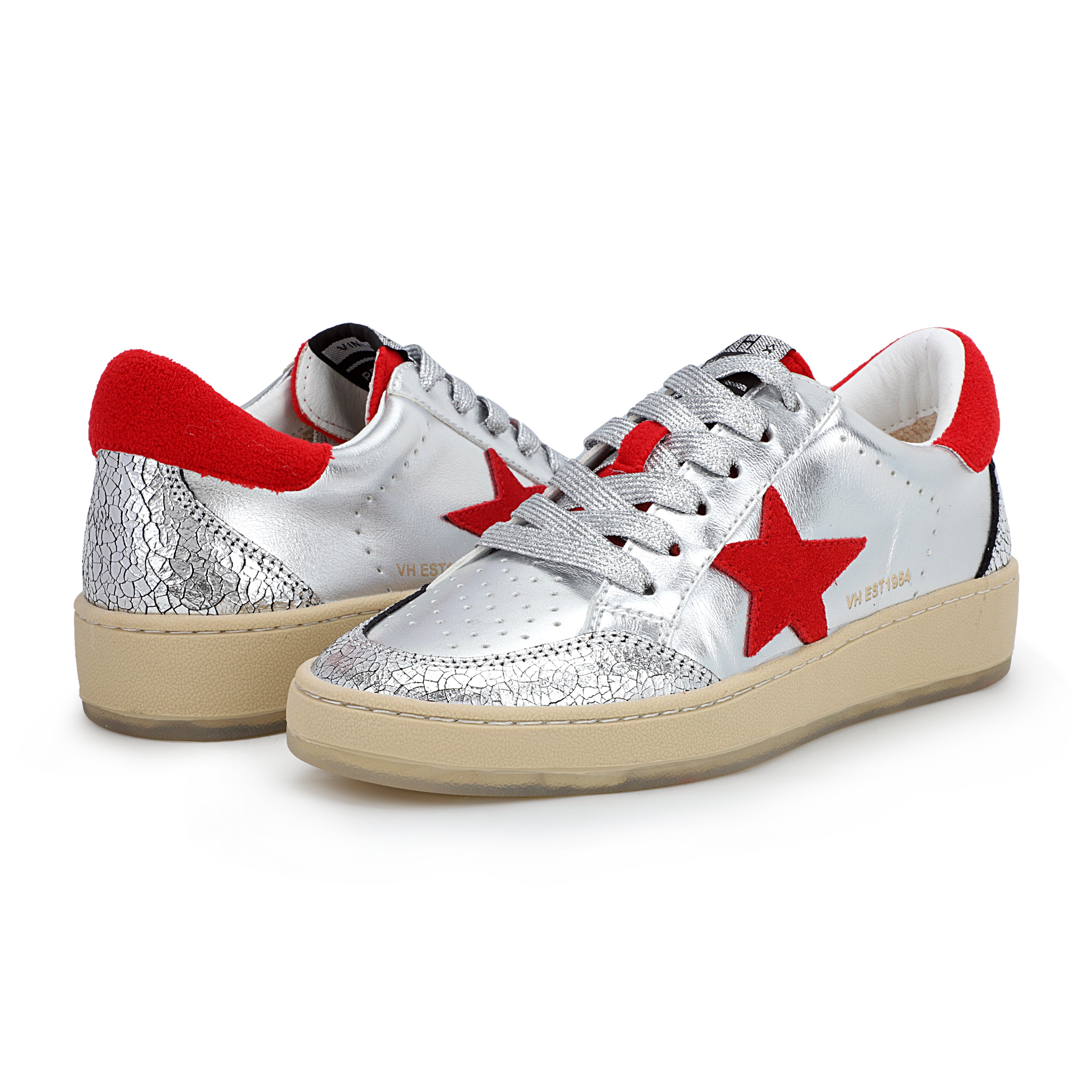DENISSE - WASHED SILVER/RED