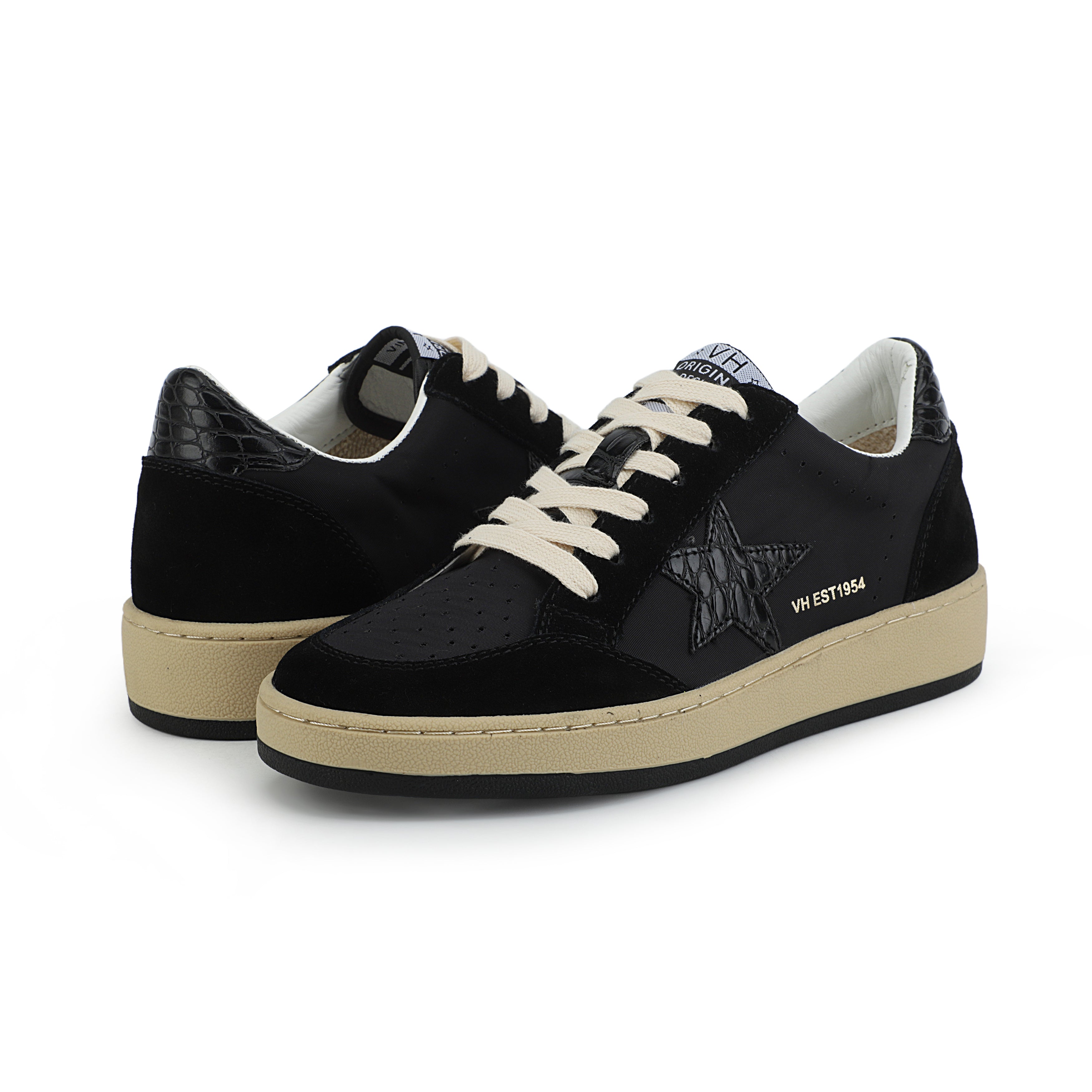 DENISSE - BLACK/BLACK CROCO