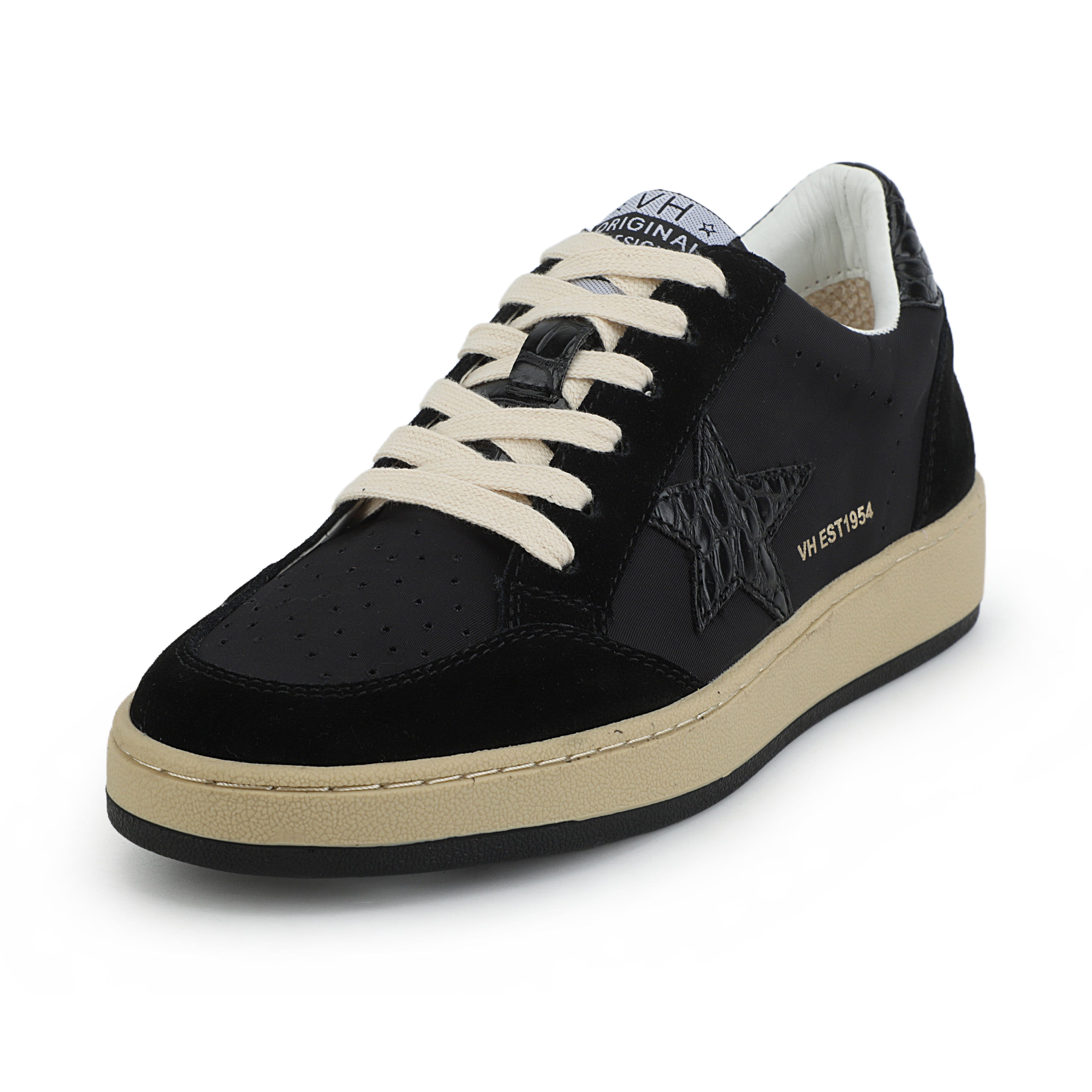 DENISSE - BLACK/BLACK CROCO