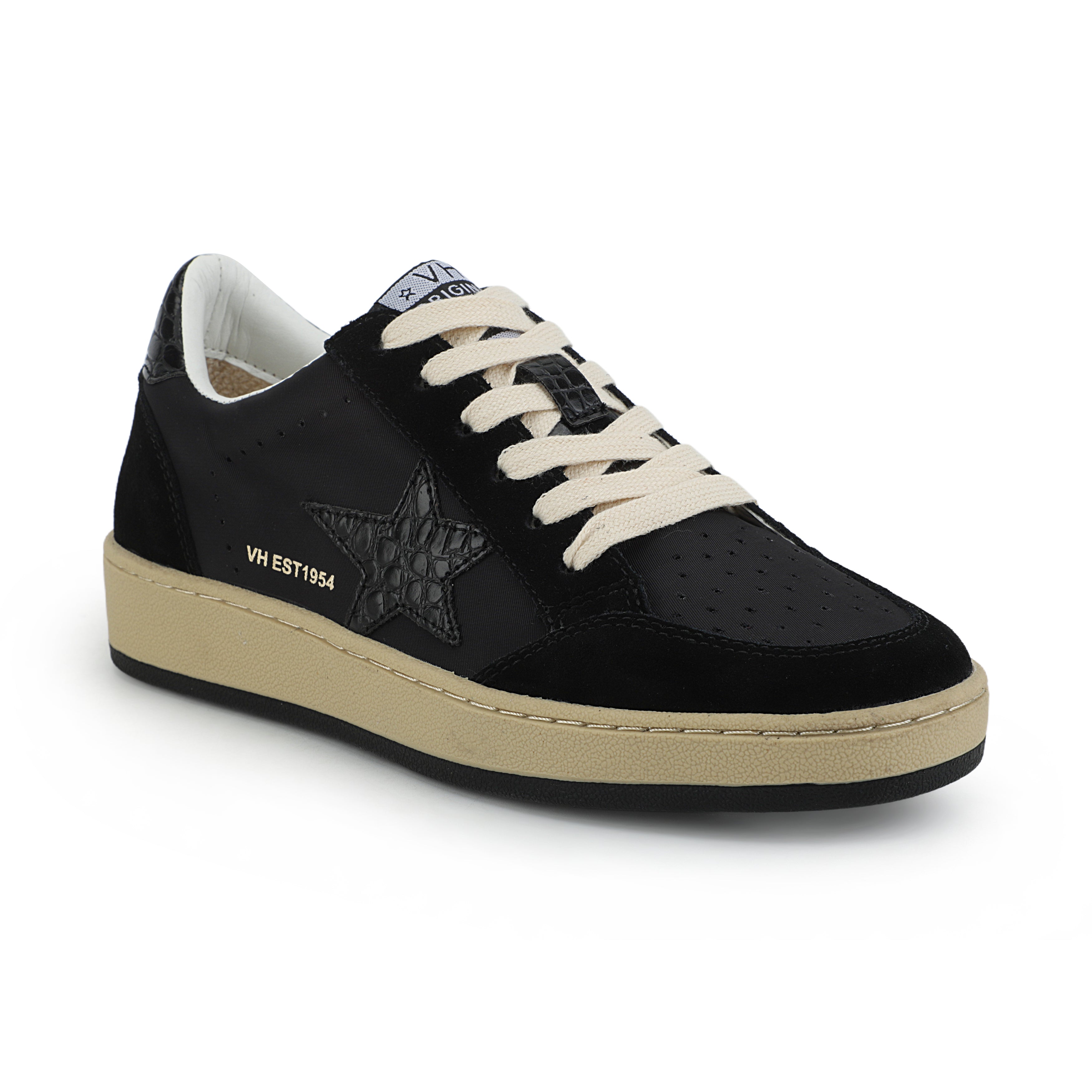 DENISSE - BLACK/BLACK CROCO