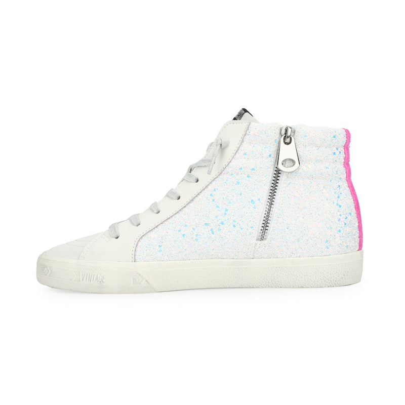 GADOL HIGH 18 -  WHITE/GLITTER/NEON PINK POP