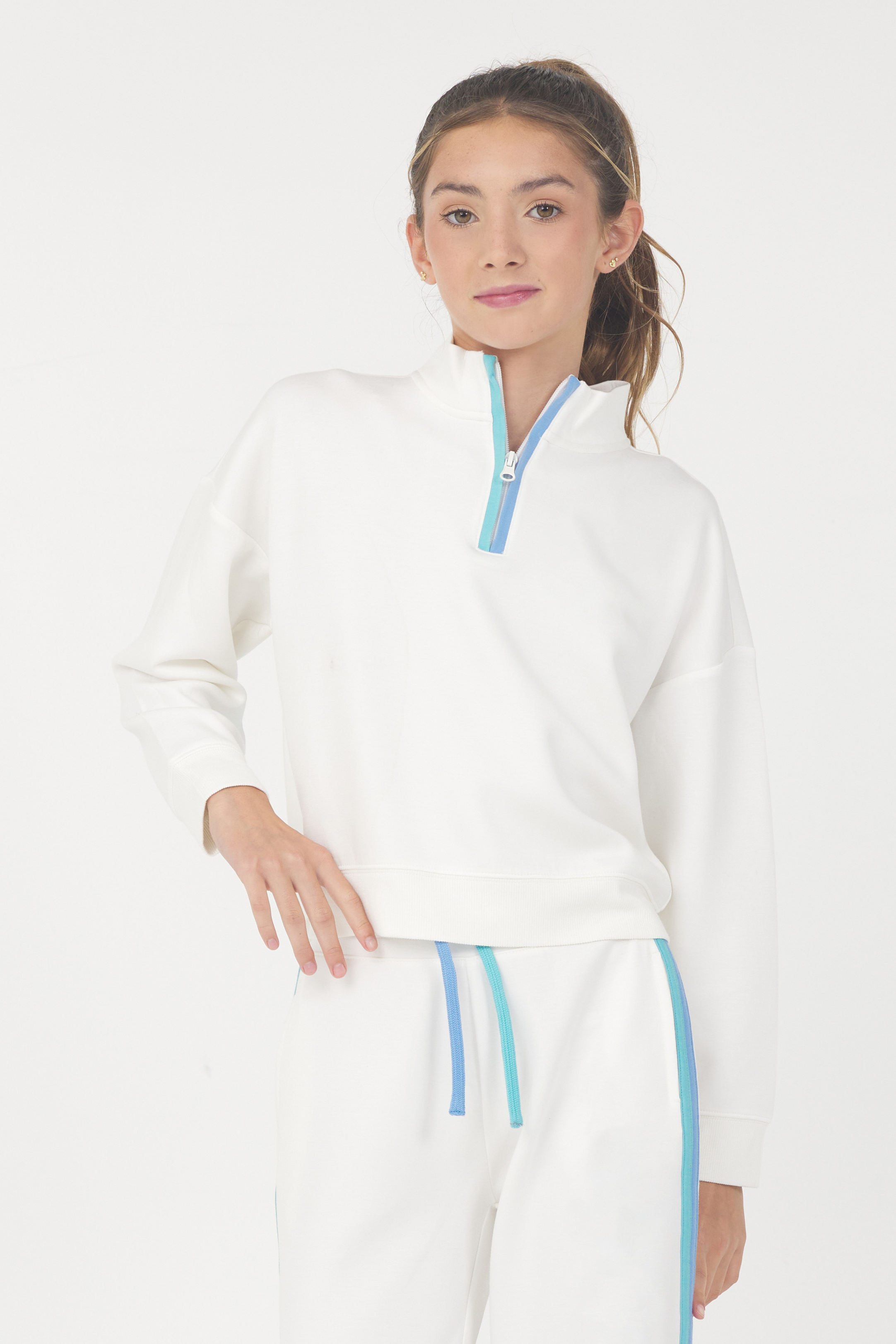 Color Block Cloud Quarter Zip