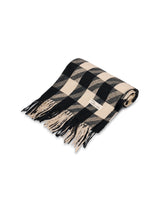 HOUNDSTOOTH TASSEL SCARF - BLACK