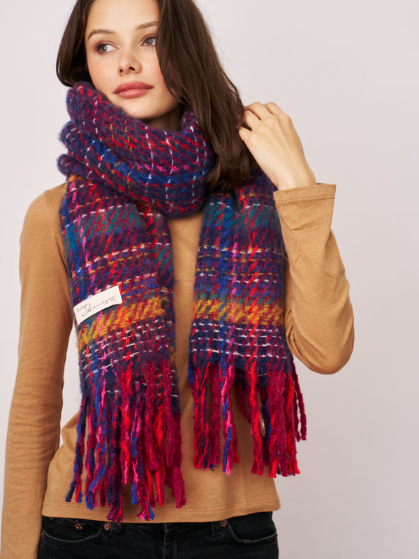 BRUSH SCARF - PINK MULTI