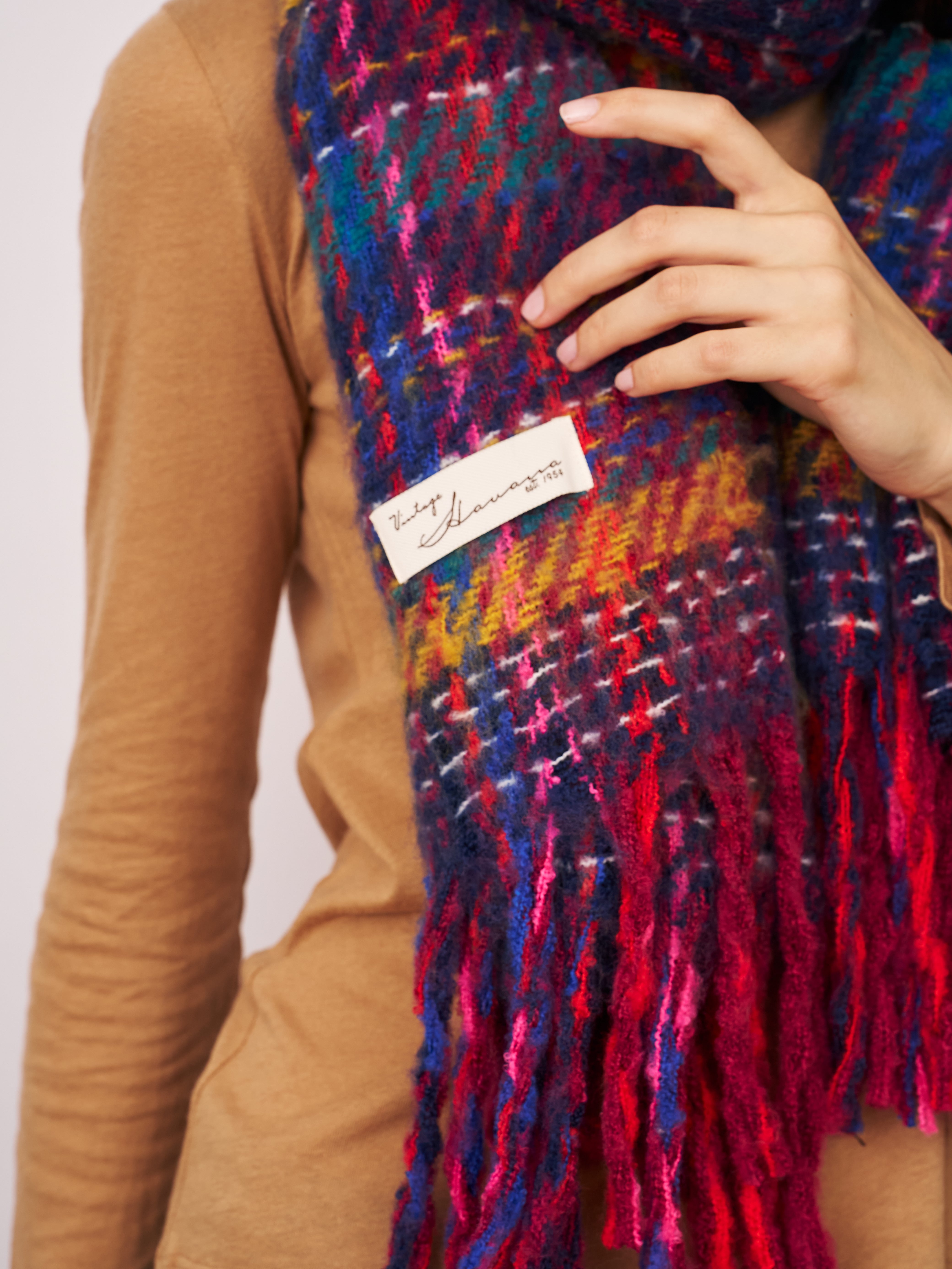BRUSH SCARF - PINK MULTI