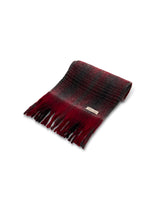 CHECK CHUNKY TASSEL SCARF - RED