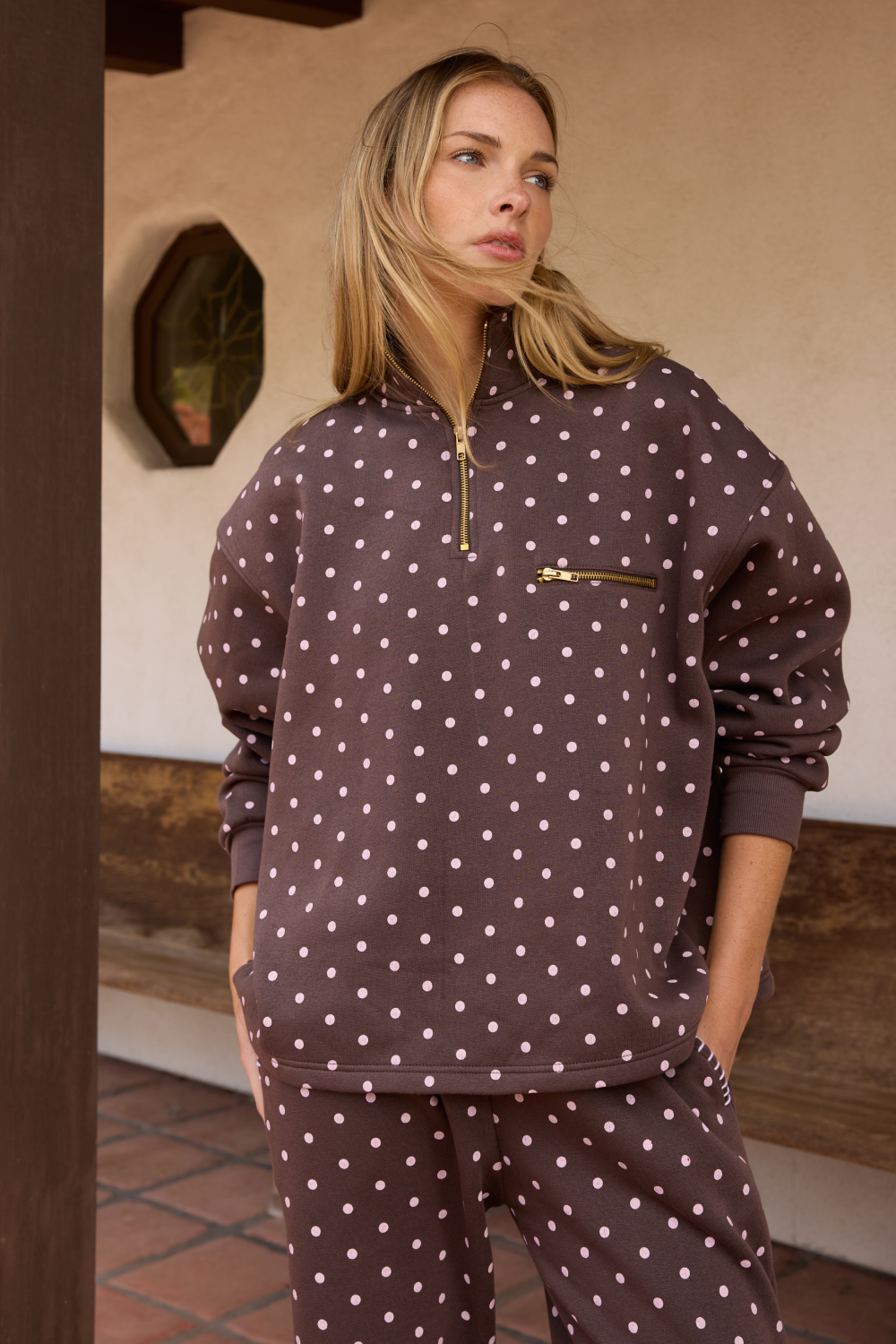 Printed Essential Fleece Quarter Zip