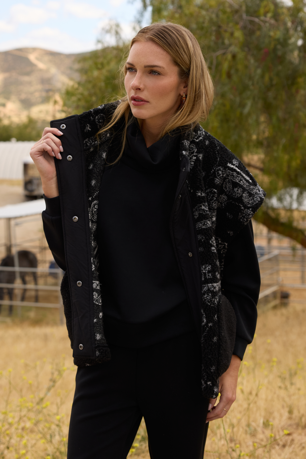 Printed Sherpa Vest