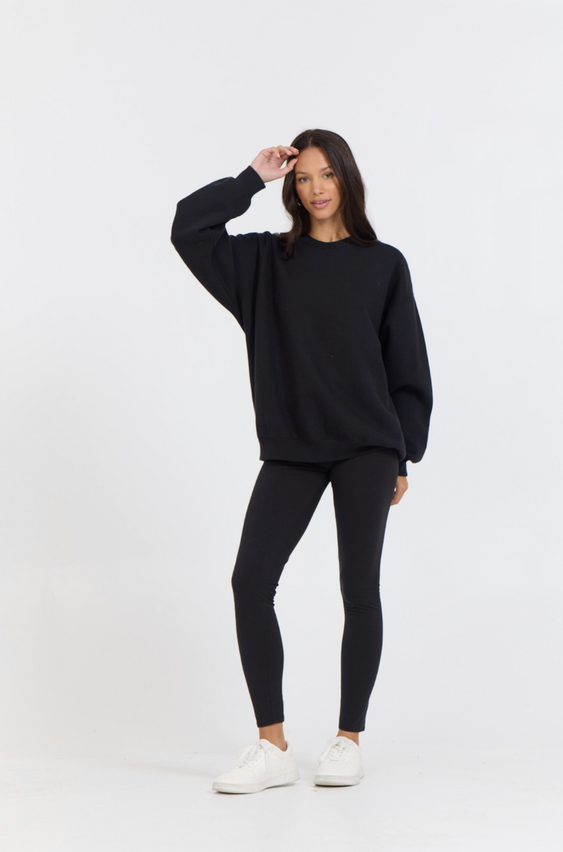 Black Proweave Crewneck