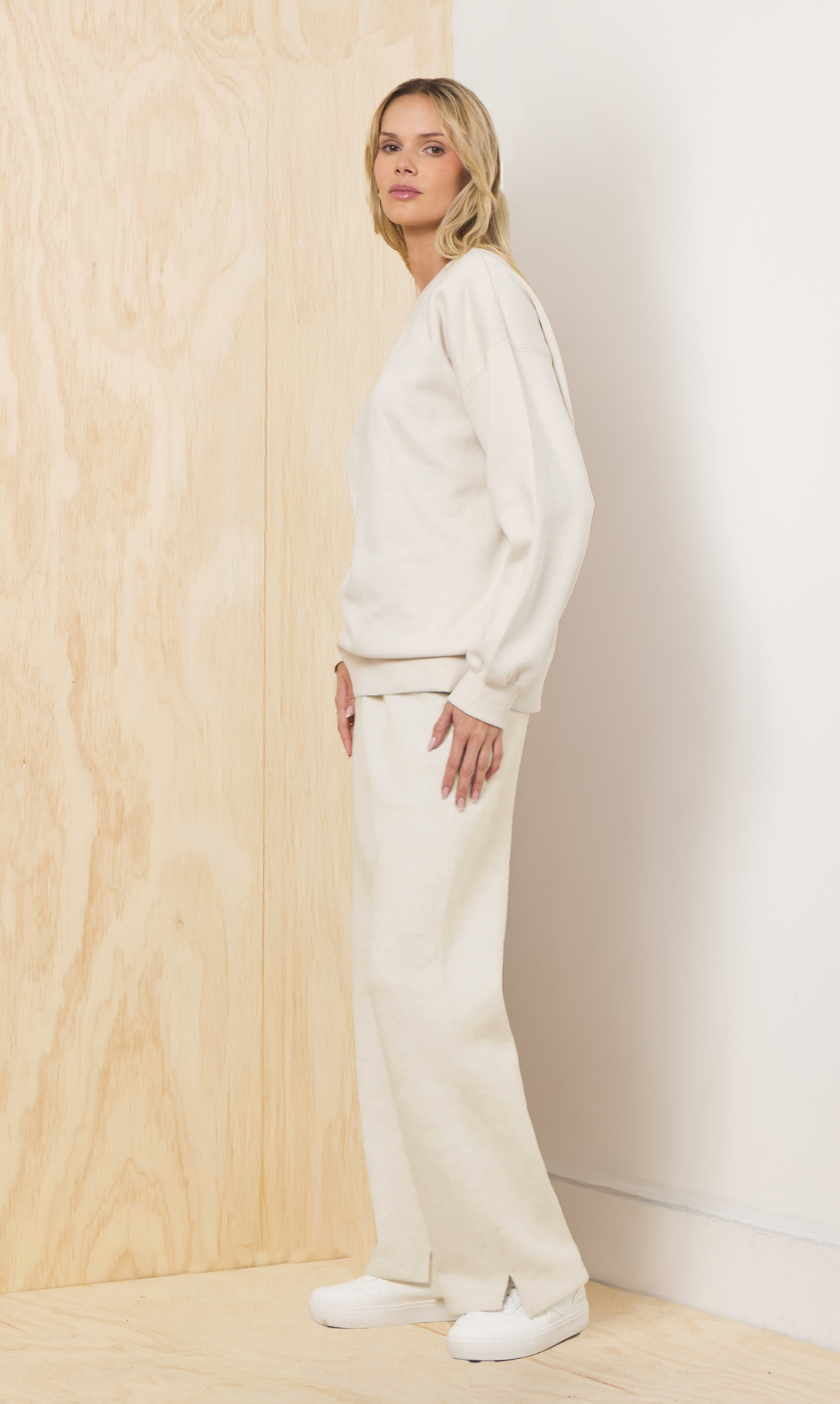 Proweave Fold Over Sweatpants - Bone