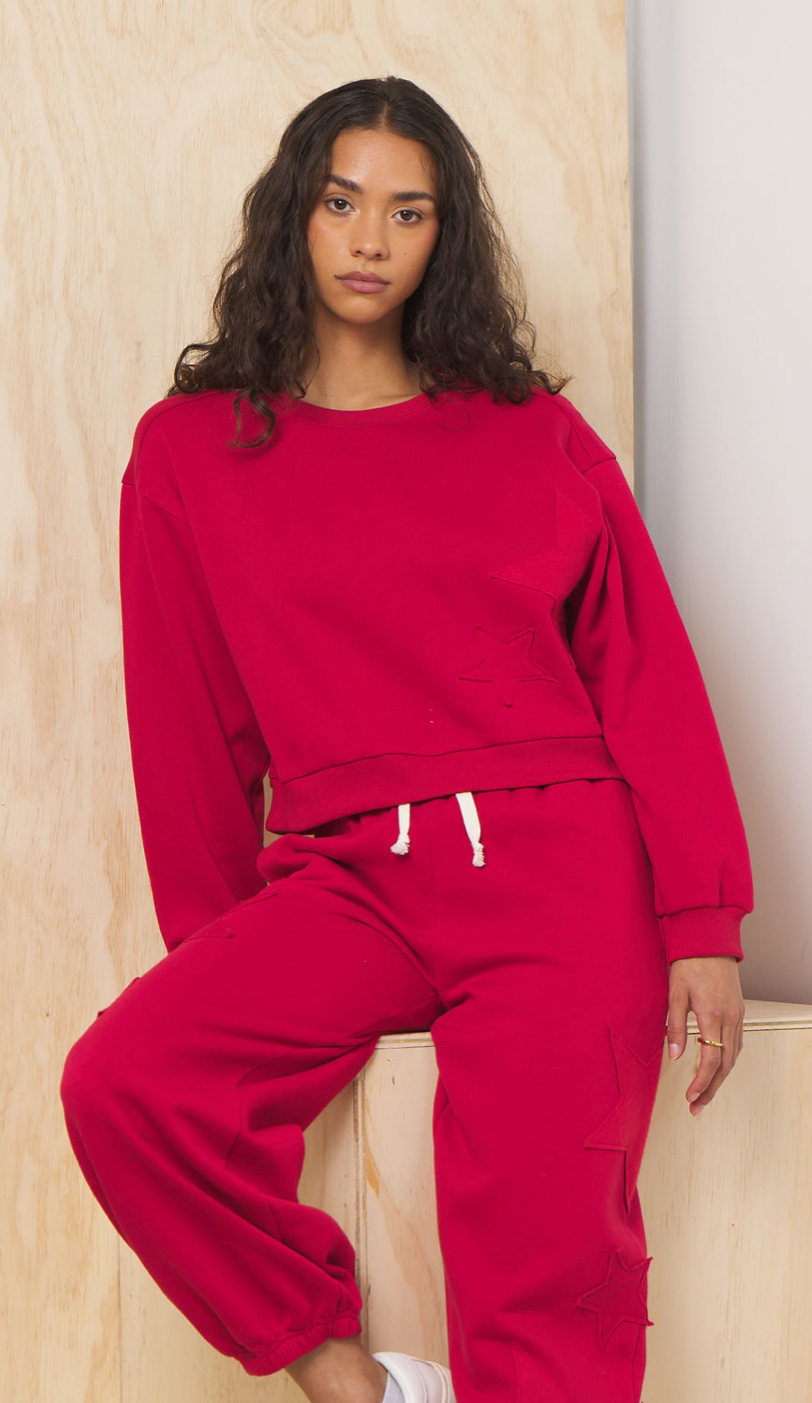 Fleece Crewneck w/ Star Applique