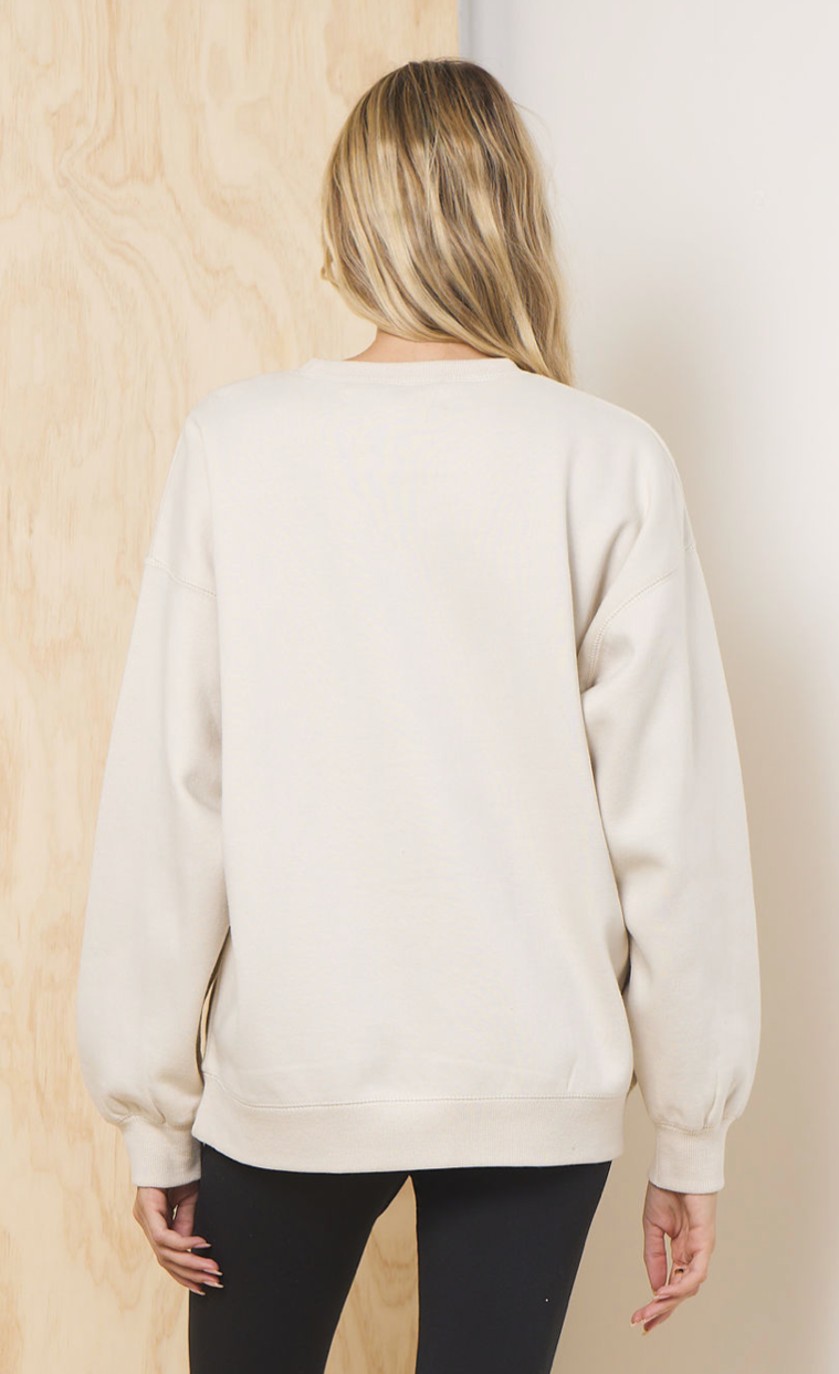 Bone Proweave Crewneck