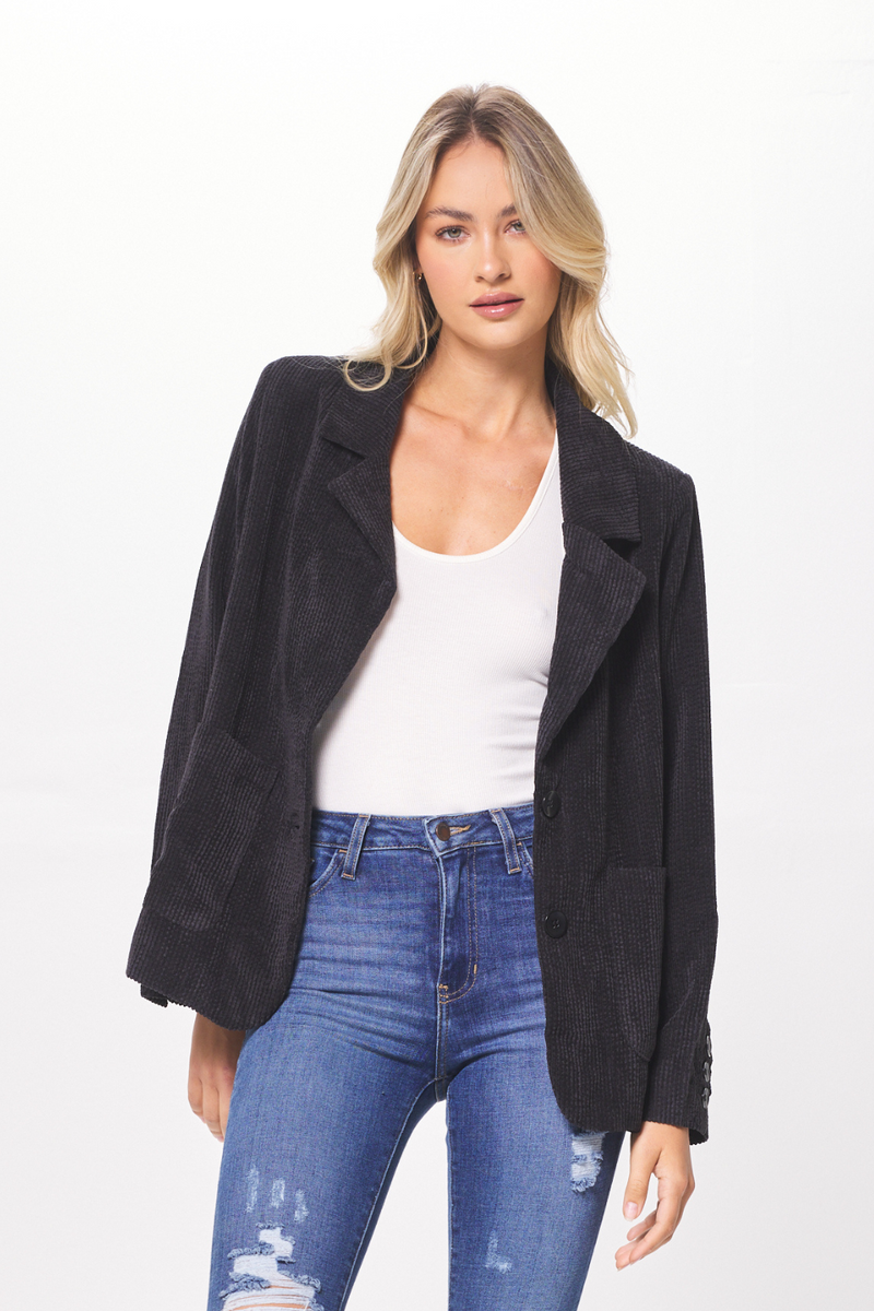 Womens black sales corduroy blazer