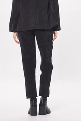 Washed Black Crinkle Cord Trouser Pant