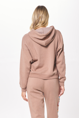 Toasted Almond Winter Fleece Patch Hoodie