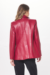 Ruby Faux Leather Blazer