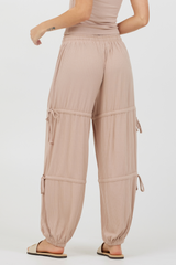 Nude Wide Rib Loose Fit Tie Pants