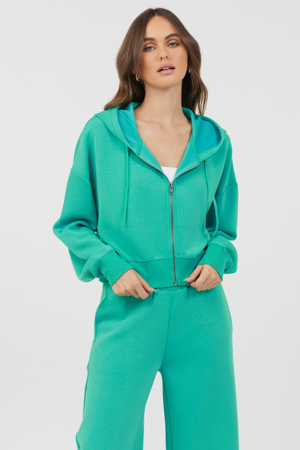 Caribbean Turquoise Cloud Fleece Zip Up