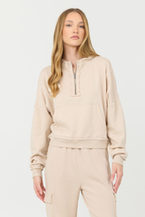 Vanilla Cream Cashmere Fleece Quarter Zip