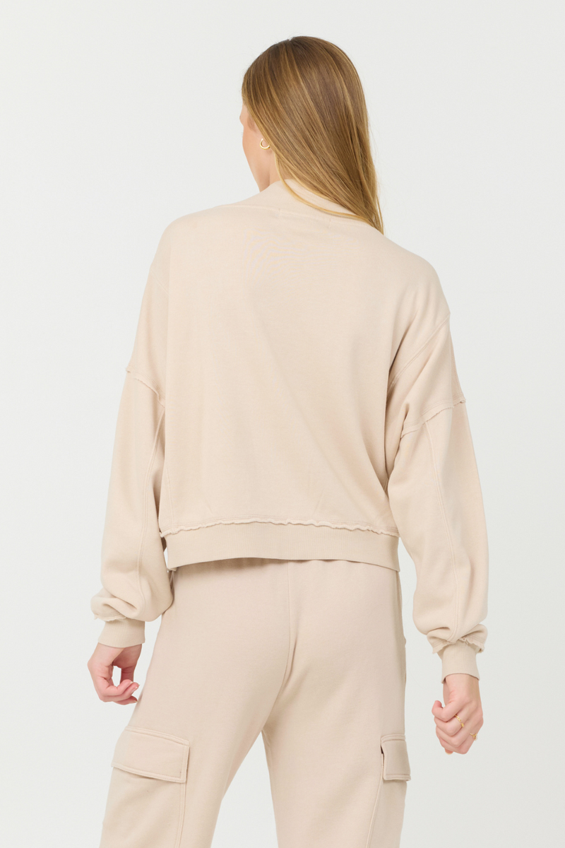 Vanilla Cream Cashmere Fleece Quarter Zip