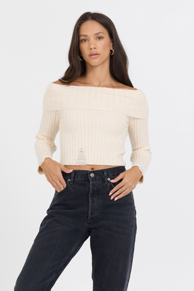 トップス andmary Amanda off shoulder tops ivory ANDMARY】Amanda off shoulder tops