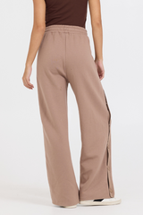 Caramel Latte Brushed Fleece Snap Pant