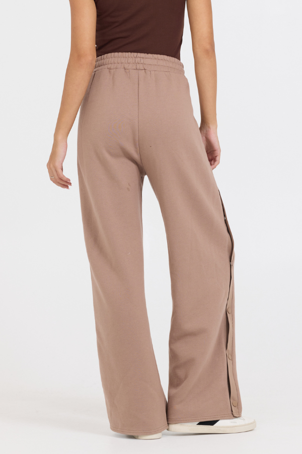 Caramel Latte Brushed Fleece Snap Pant