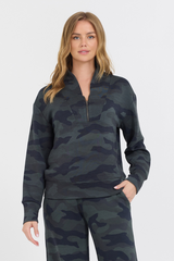 Onyx Camo Printed Cloud Fleece Quarter Zip