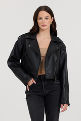 Black Leather Moto Jacket