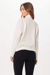Bright Ivory Cloud Fleece Half Zip Sweatshirt
