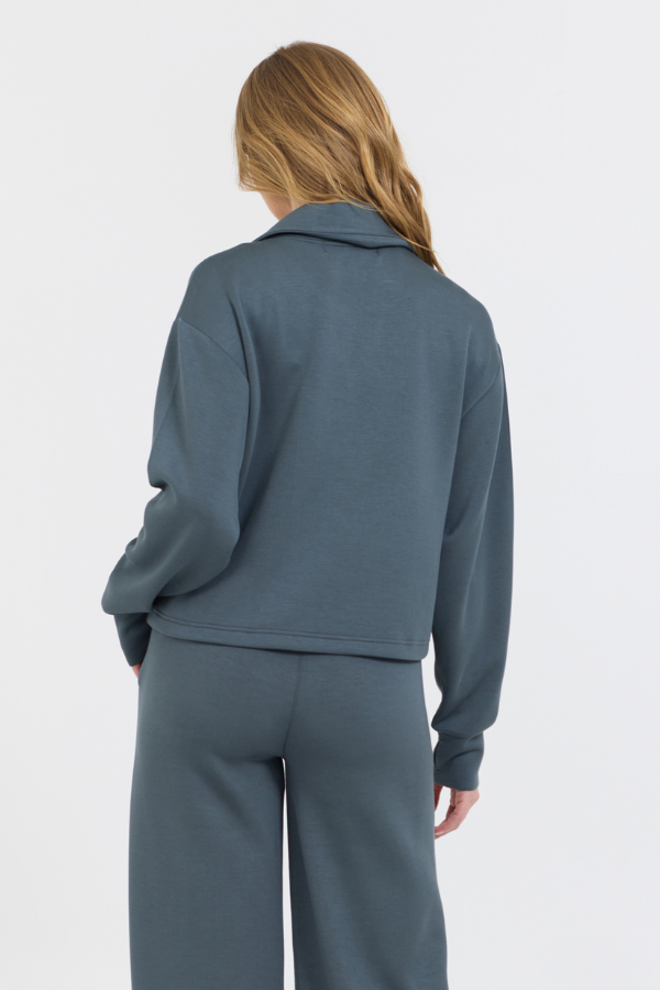 Mountain Grey Cloud Fleece Quarter Zip