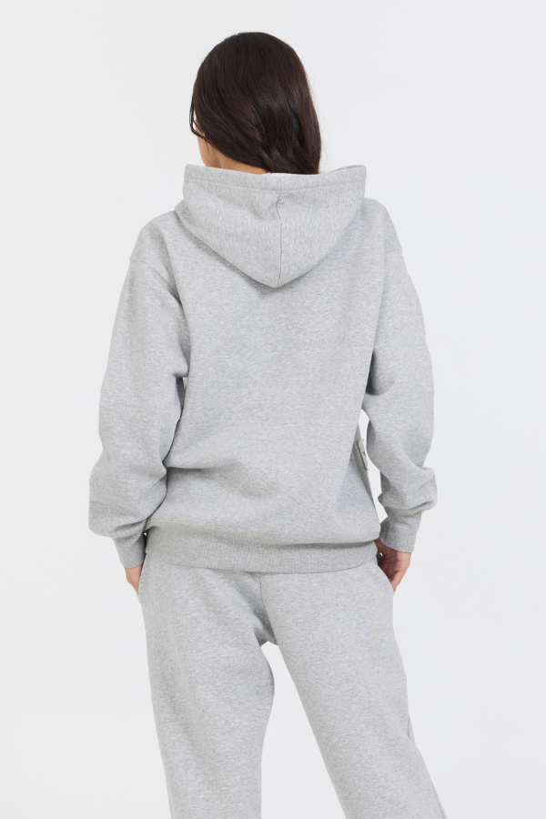 Heather Grey Novelty Patch Hoodie