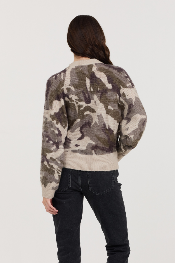 Forest Fog Camo Zip Up Sweater