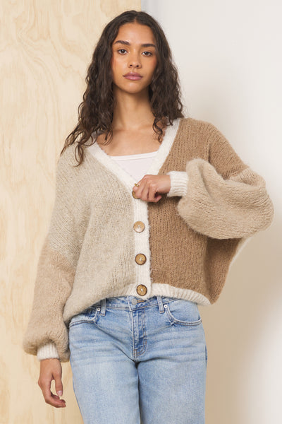 トップス enfold COLOR-BLOCK CARDIGAN 24AW】ENFOLD エンフォルド / COLOR-BLOCK CARDIGAN