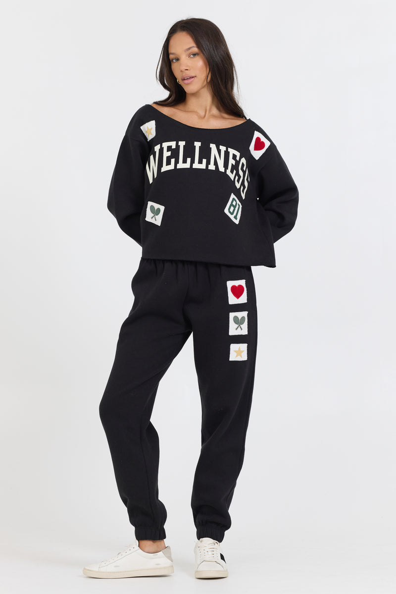 Black Novelty Patch G/D Off Jogger