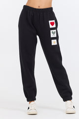 Black Novelty Patch G/D Off Jogger