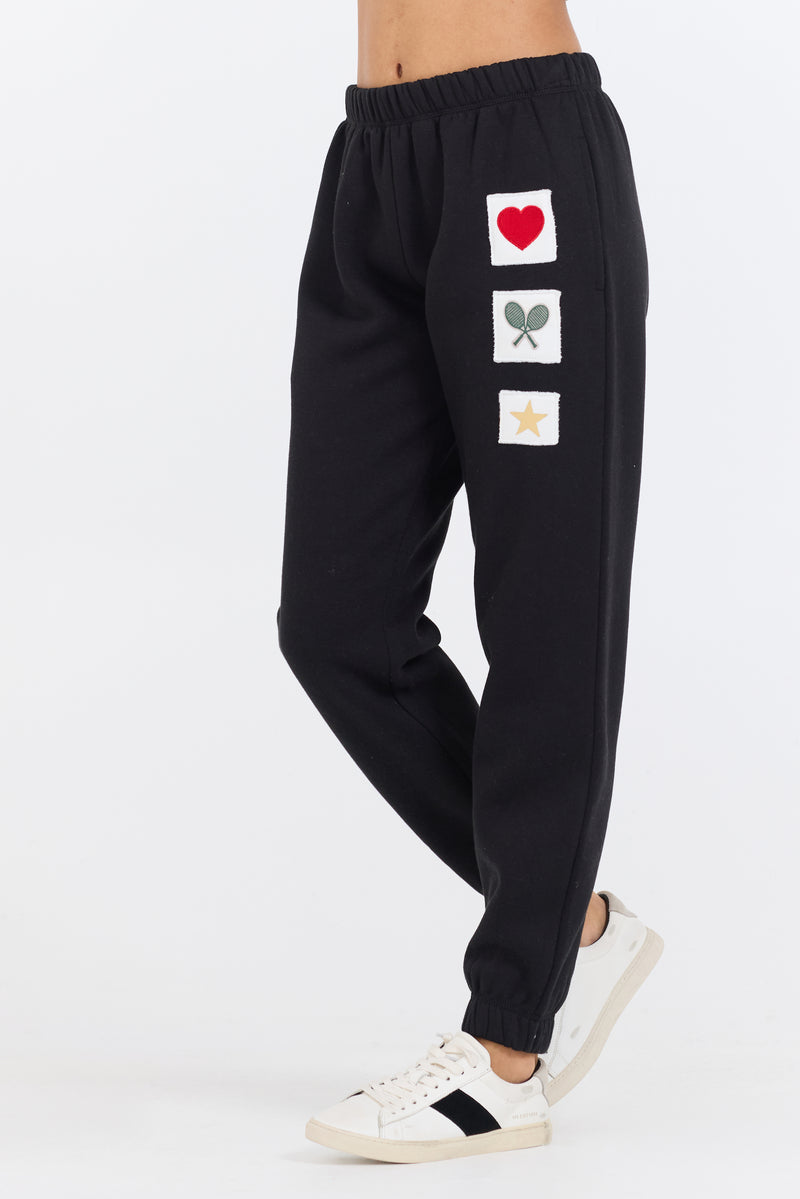 Black Novelty Patch G/D Off Jogger