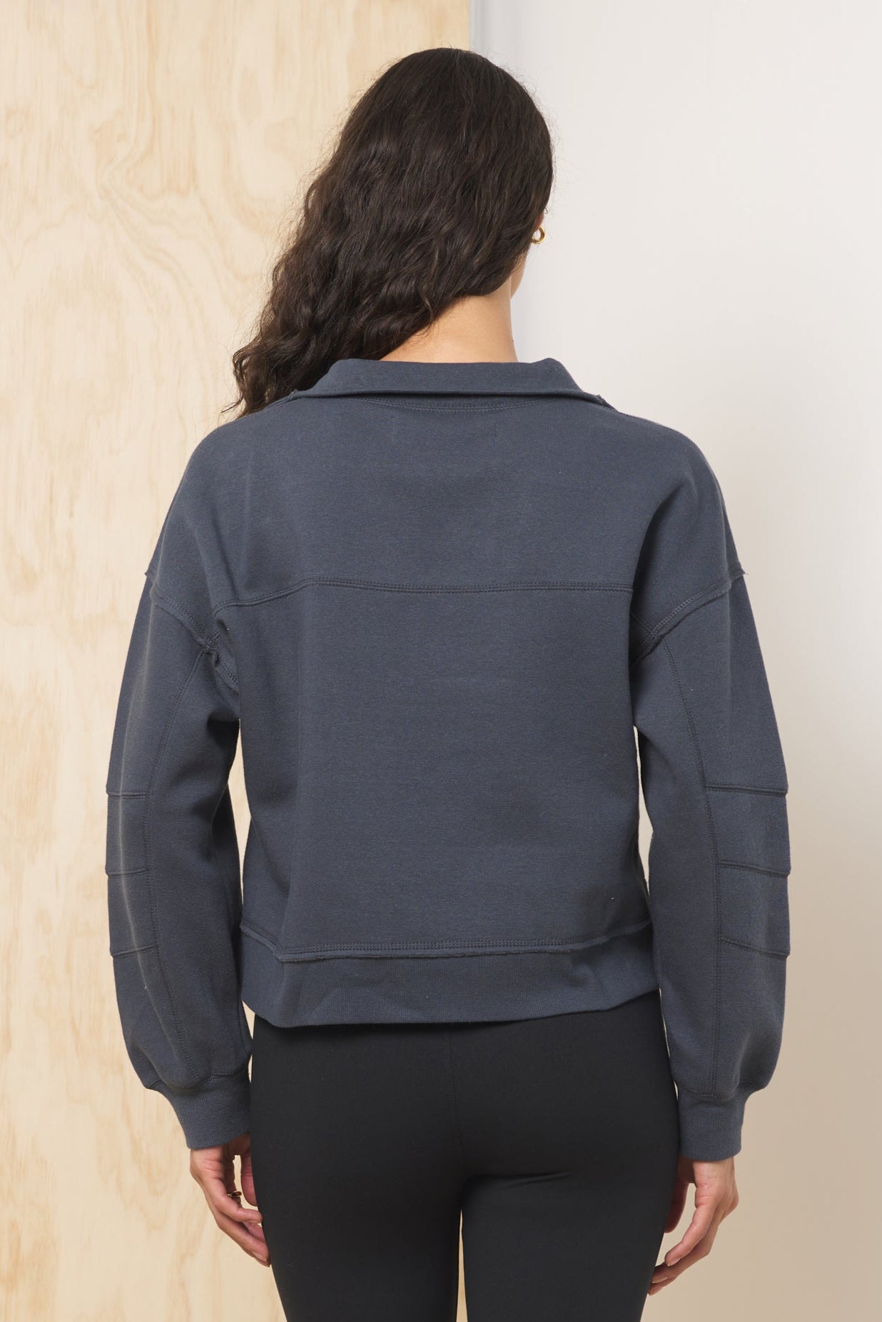 Surf Wash Henley Sweatshirt in Charcoal