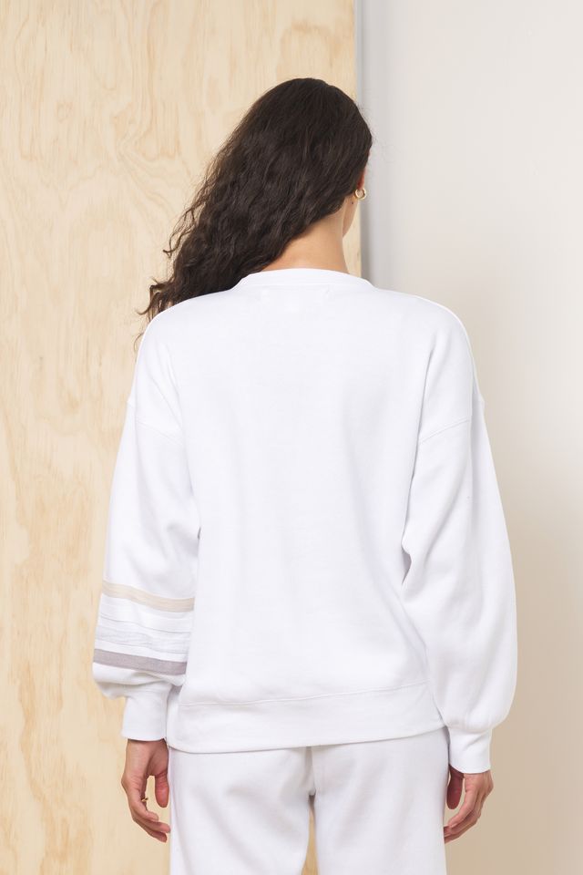 Stripe Burnout Fleece Crewneck