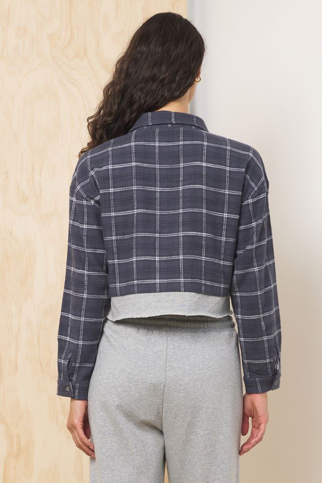 Flannel Shirt w/ French Terry Hem
