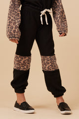 Reverse Fleece Leopard Insert Jogger