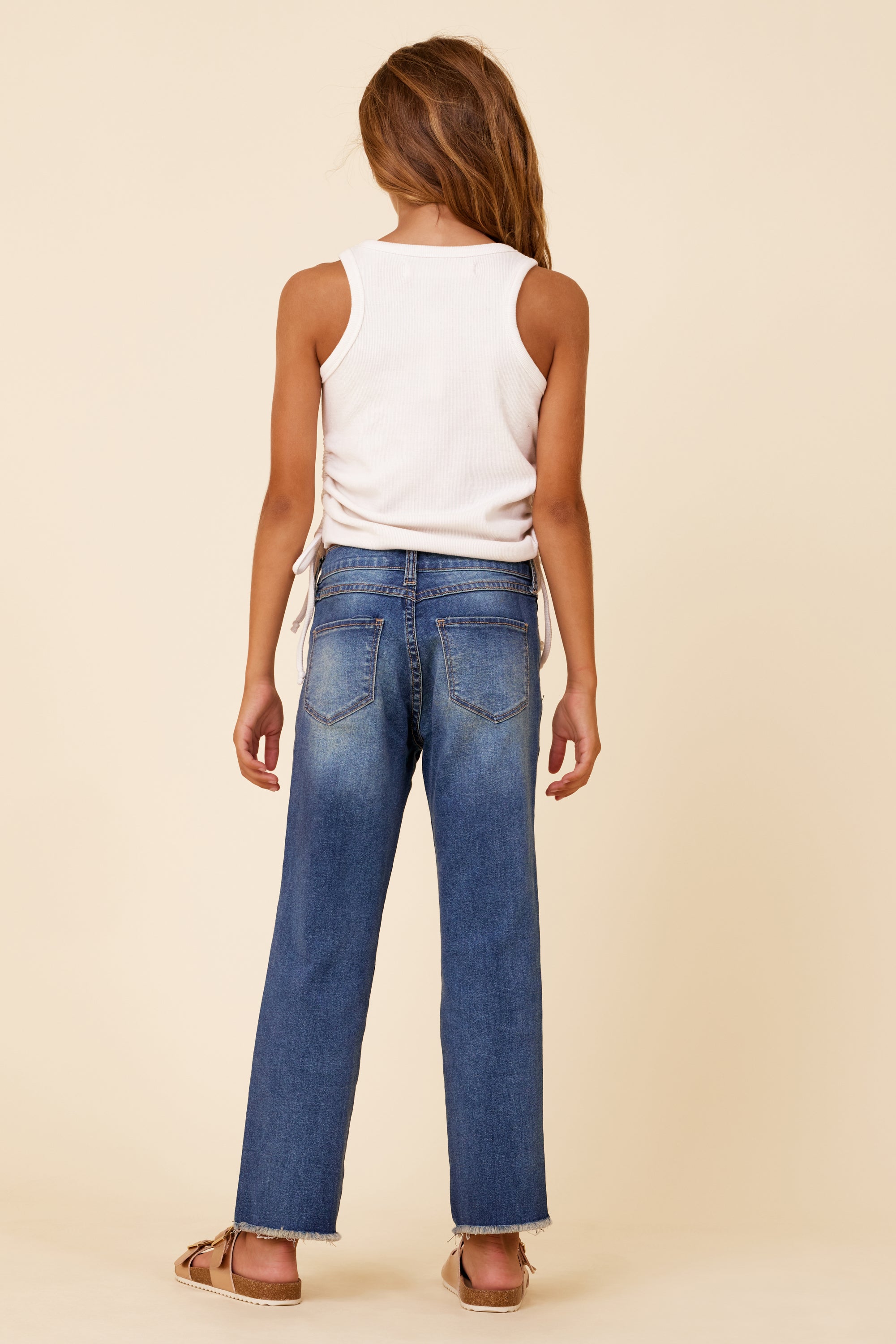 White Side Ruched Tank