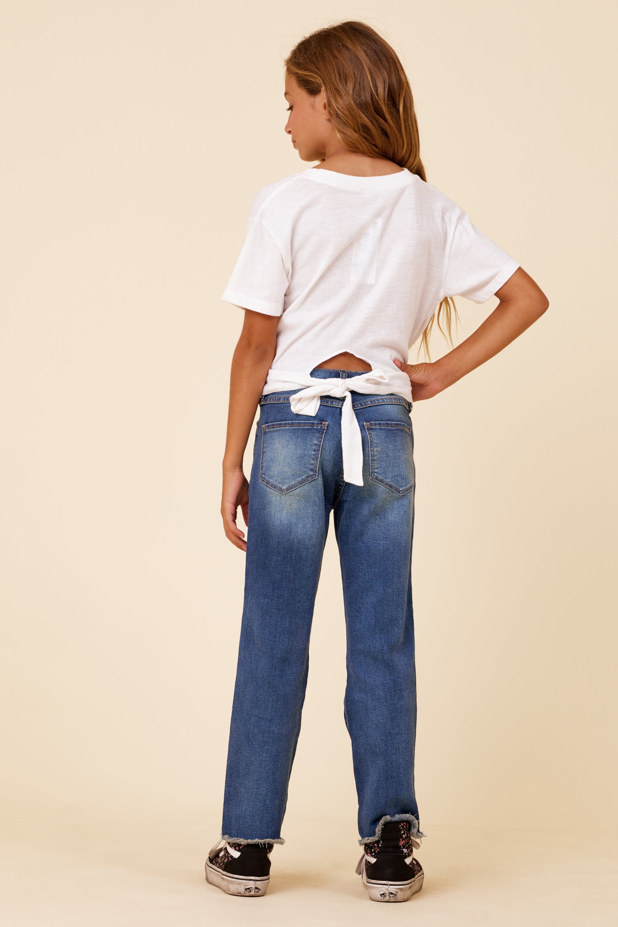 White Twist Tie Back Top