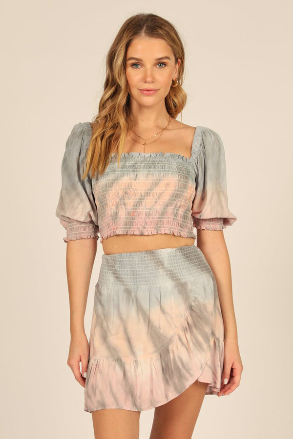Mauve Wonderland Smocked Top