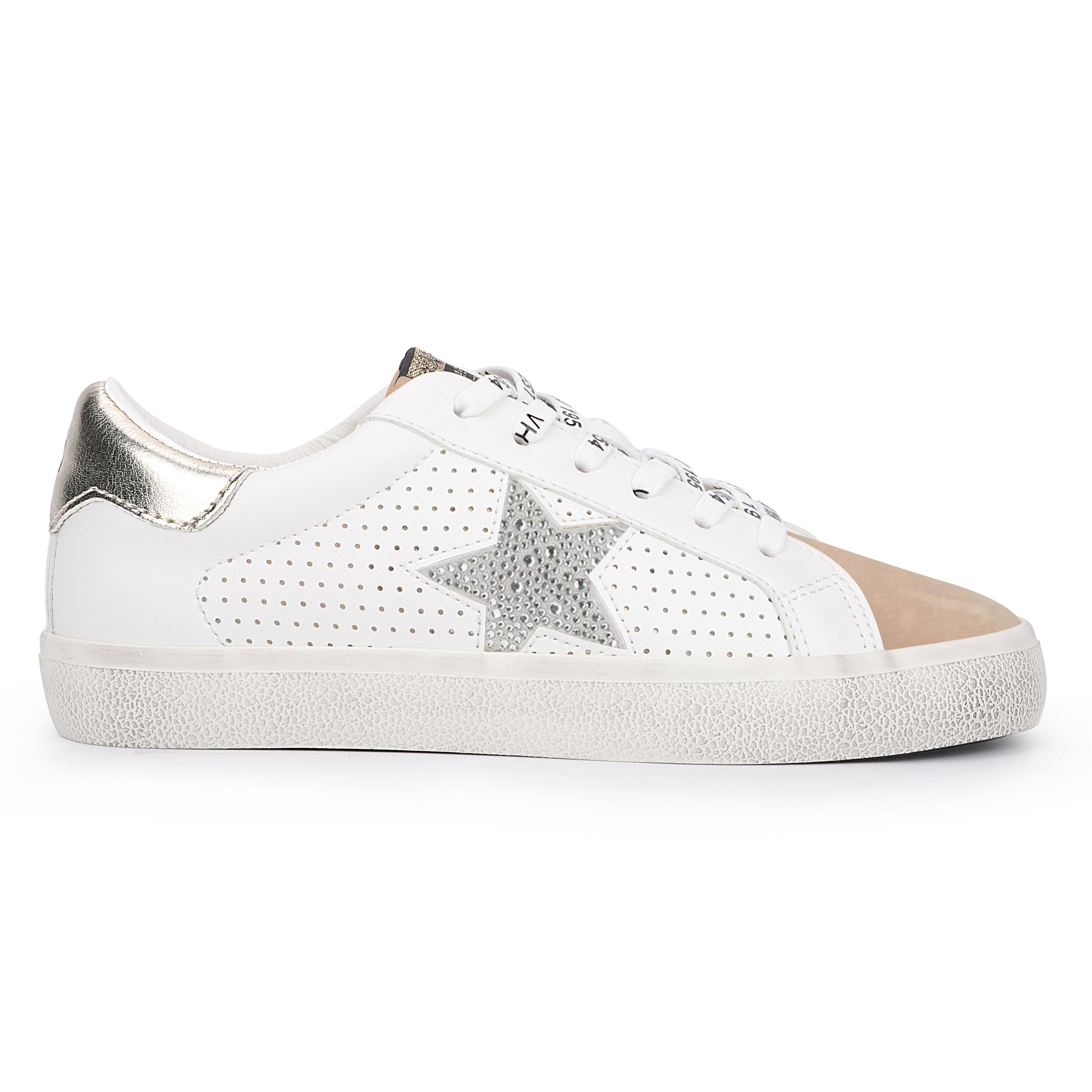 GADOL - WHITE/ CAMEL RHINESTONE